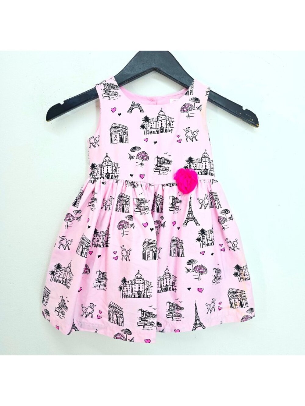 The Children's PLace Pink Paris Eiffel Sleeveless Party Dress Baby Size 2T - Picture 1 of 6